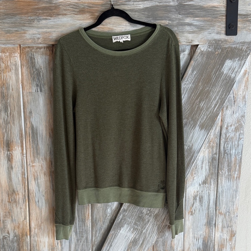 Wildfox Forest Green Crew Neck Sweater